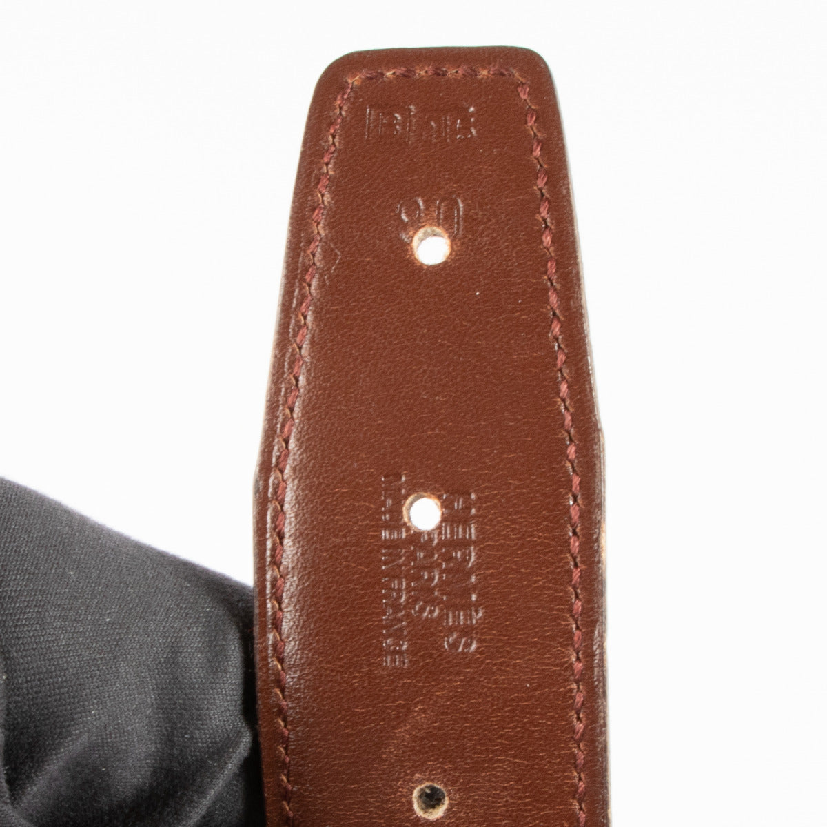 Hermès Brown & Grey H Buckle Belt - size 90