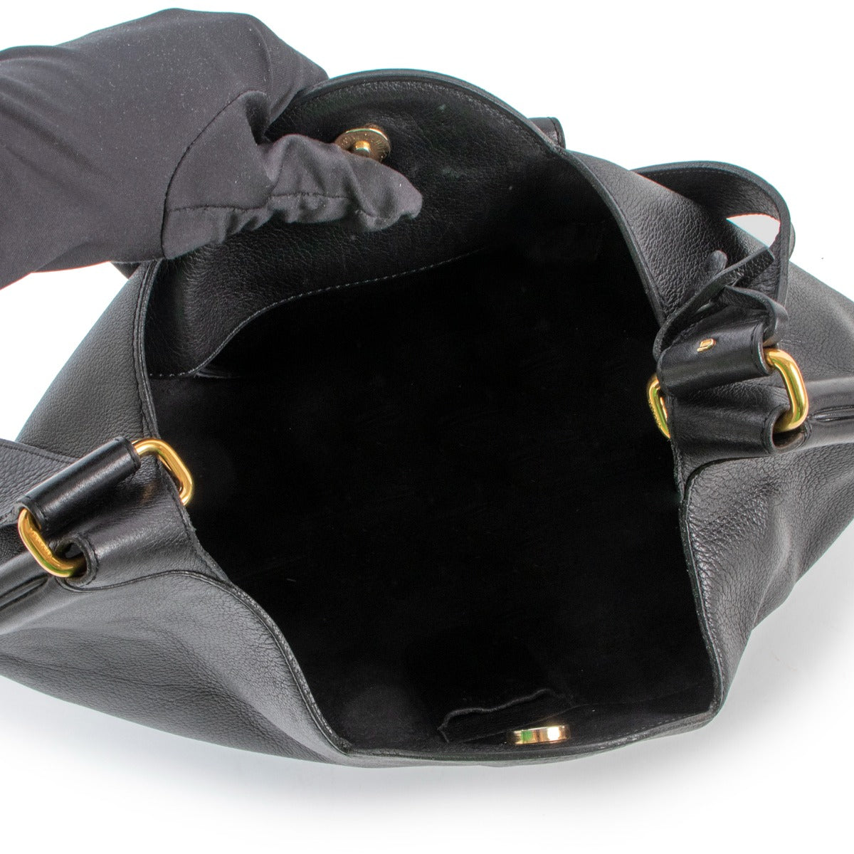 Delvaux Black Half Moon Leather Vintage Shoulder Bag