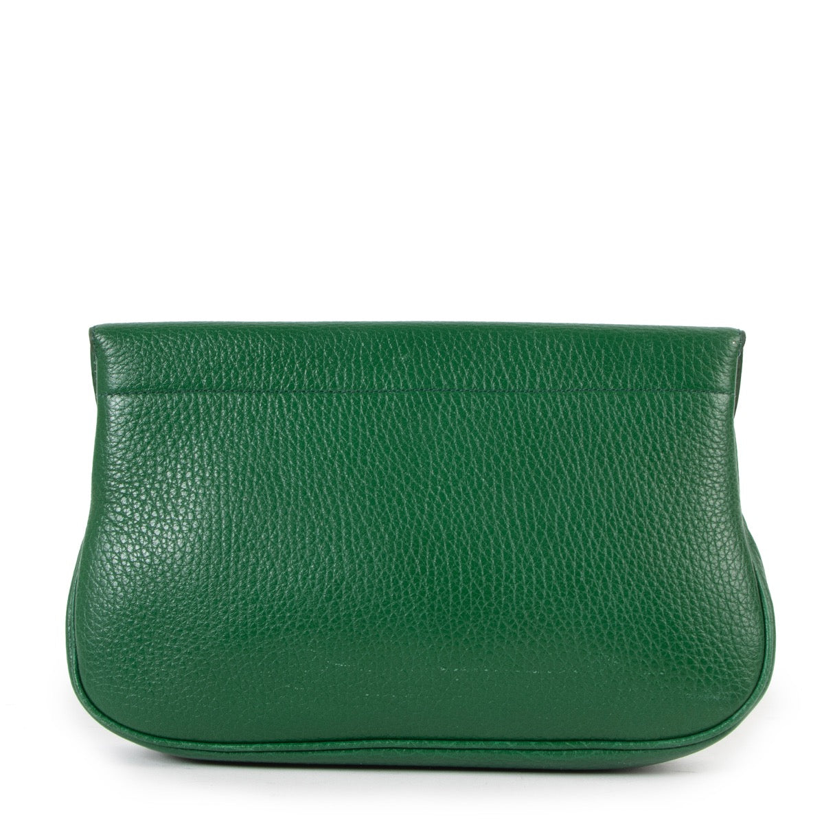 Shop safe online at Labellov in Antwerp this 100% authentic second hand Delvaux Racing Green Grained Leather Pouch
