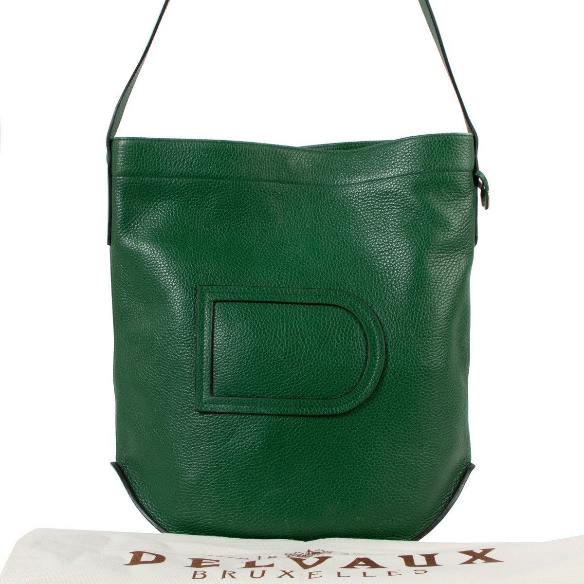 Delvaux Green Leather Pin Crossbody Bag