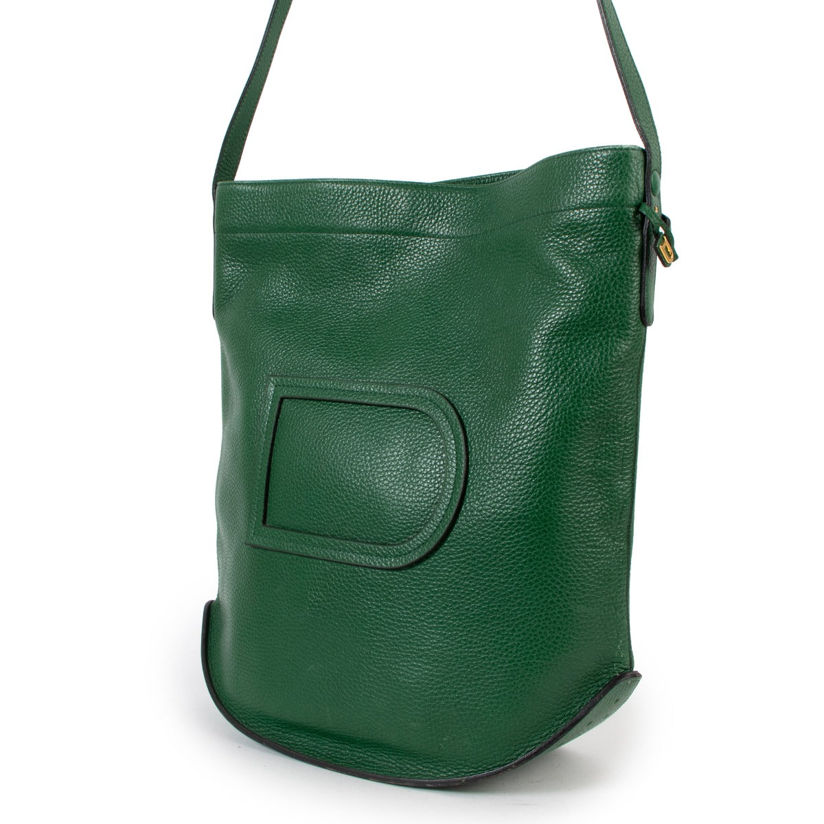 Delvaux Green Leather Pin Crossbody Bag