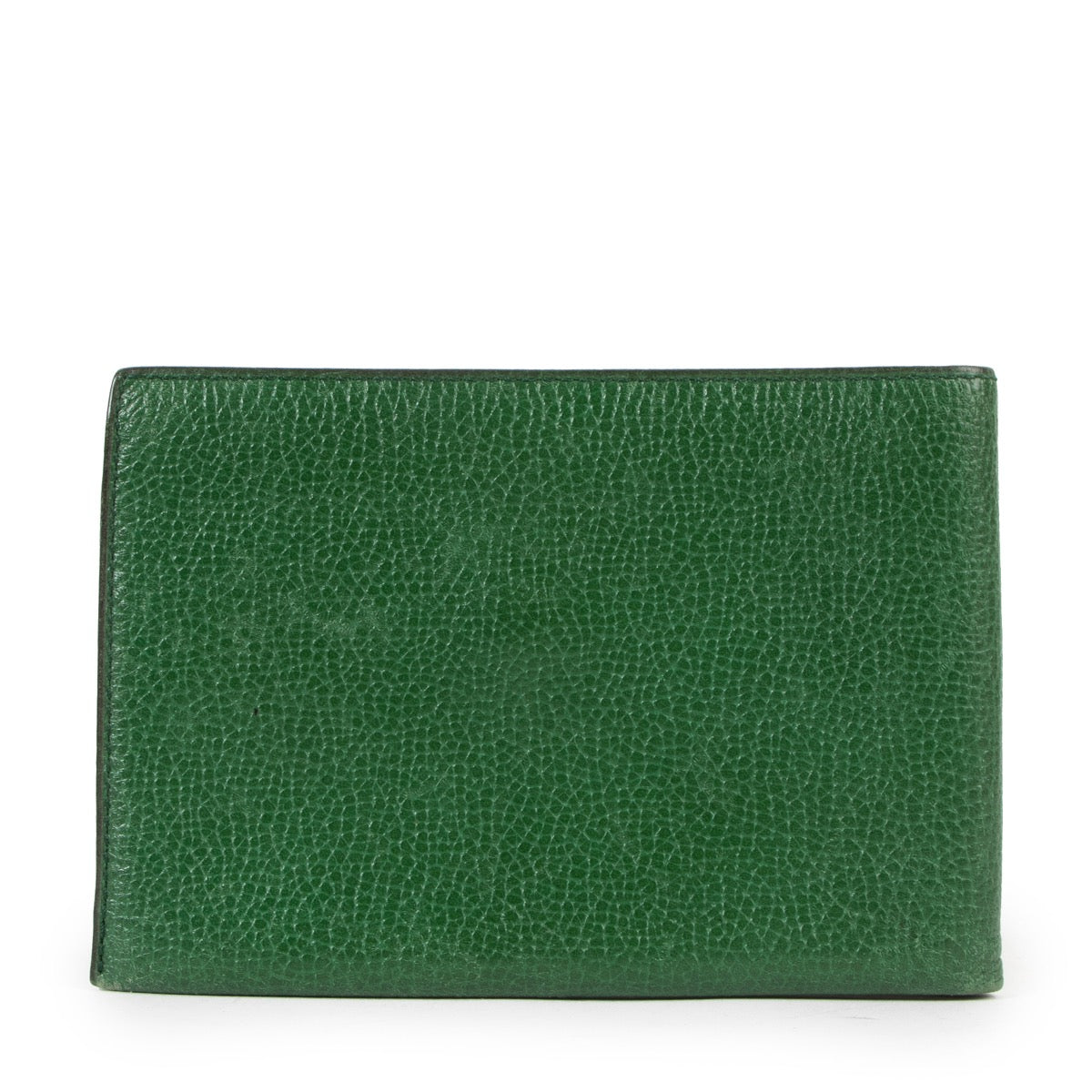 Shop safe online at Labellov in Antwerp this 100% authentic second hand Delvaux Racing Green Grained Leather Flap Wallet
