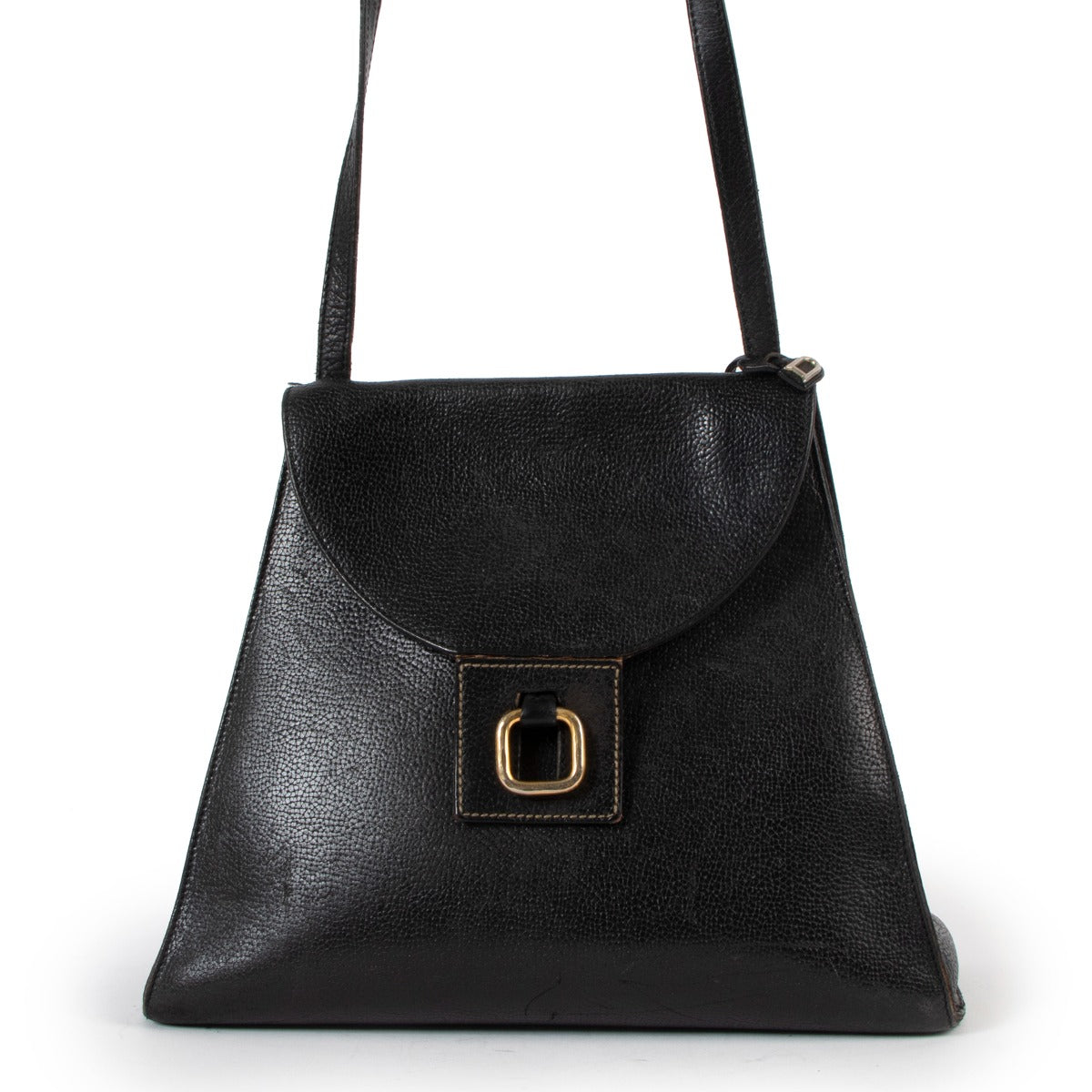 Delvaux Vintage Metal Ring Leather Crossbody Bag