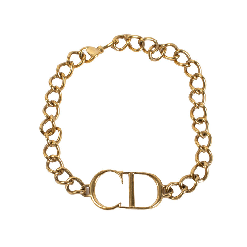 Dior door John Galliano Gouden CD Ketting Choker Halsketting