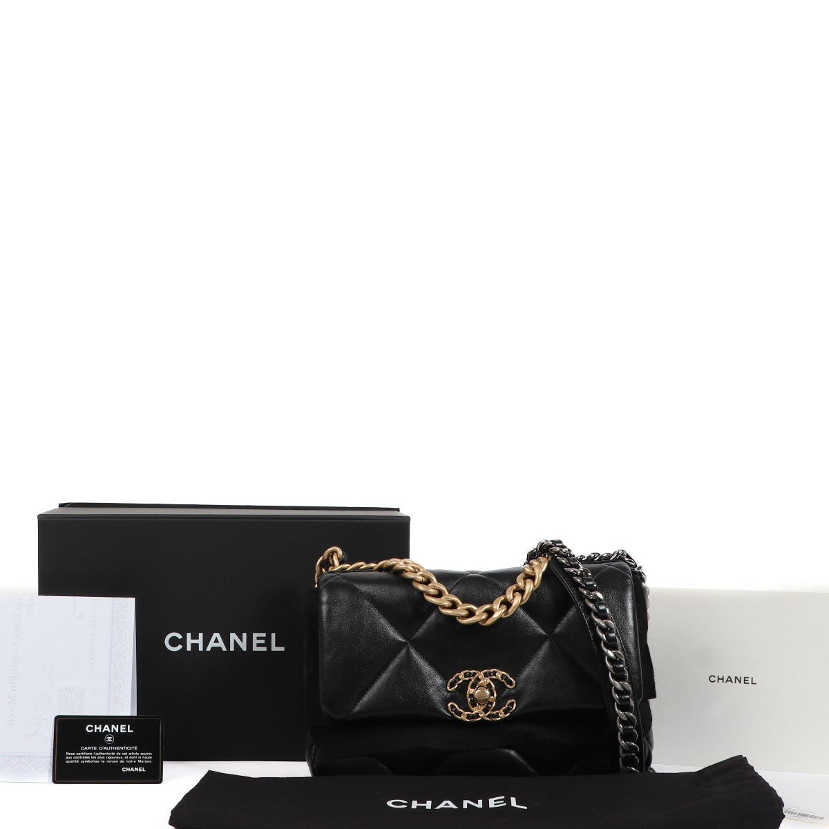 Authentic second hand pre-owned Chanel 19 Handbag on www.labellov.com
