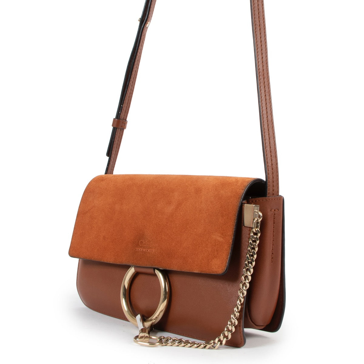 Chloé Tobacco Faye Small Crossbody Bag for the best price at Labellov secondhand luxury in Antwerp