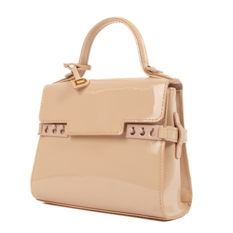 Buy an authentic second hand Delvaux Nude Patent Leather Tempête Micro Bag in new condition at Labellov.com