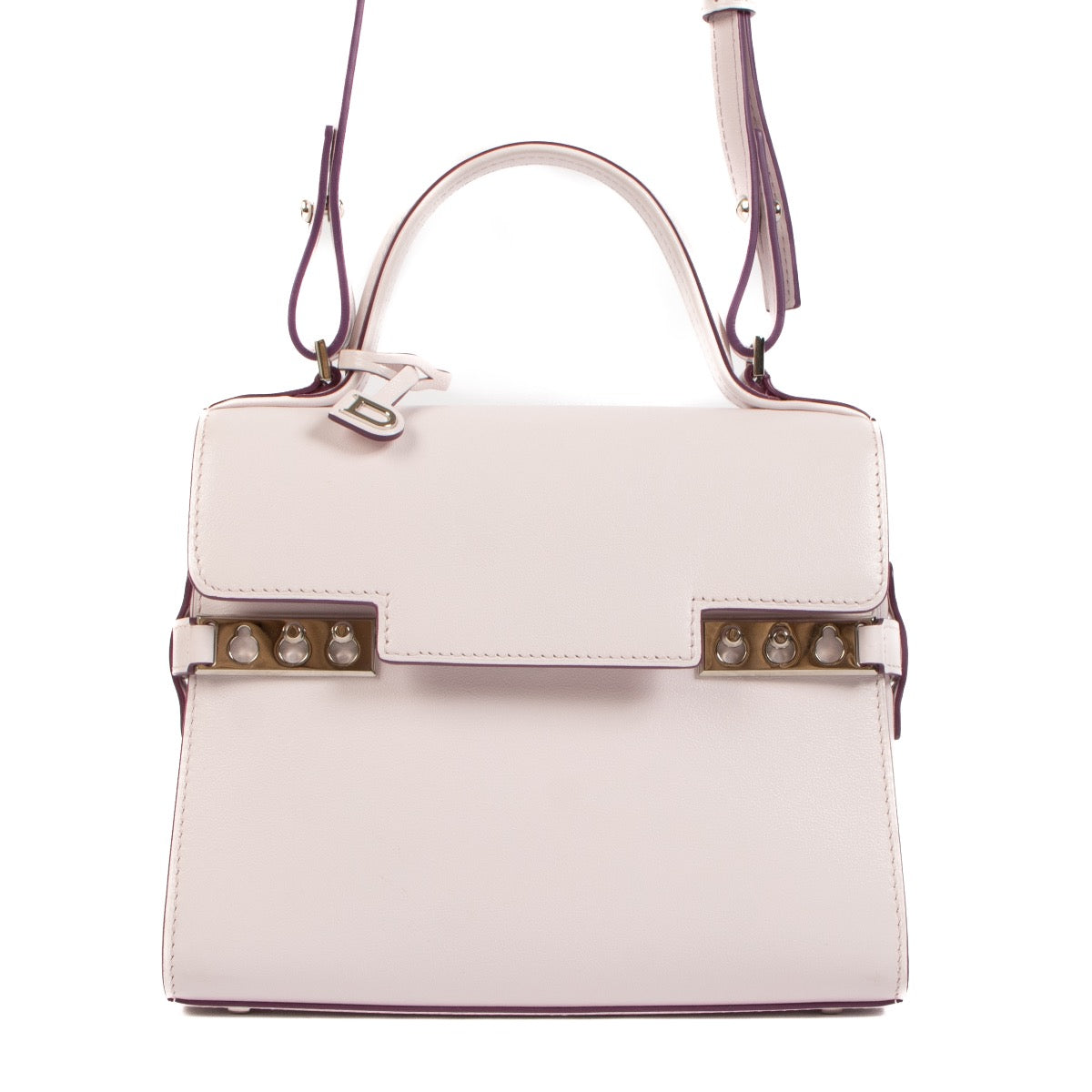 Shop safe online Delvaux Lilac Leather Small Tempête Bag koop veilig online tegen de beste prijs.