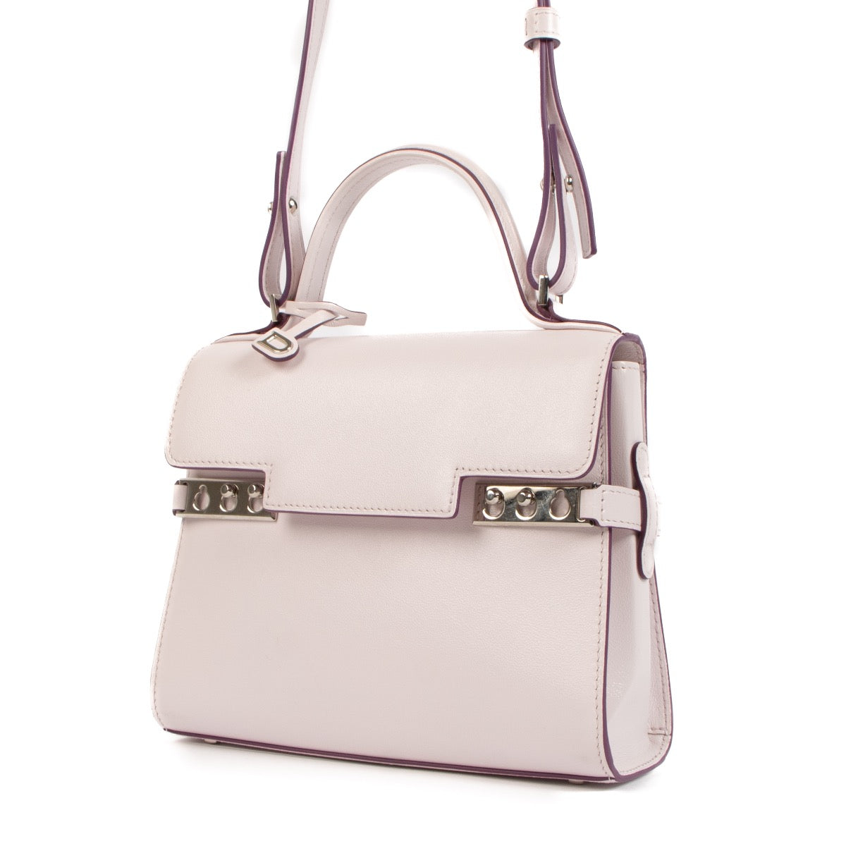 Shop safe online Delvaux Lilac Leather Small Tempête Bag. koop veilig online tegen de beste prijs.