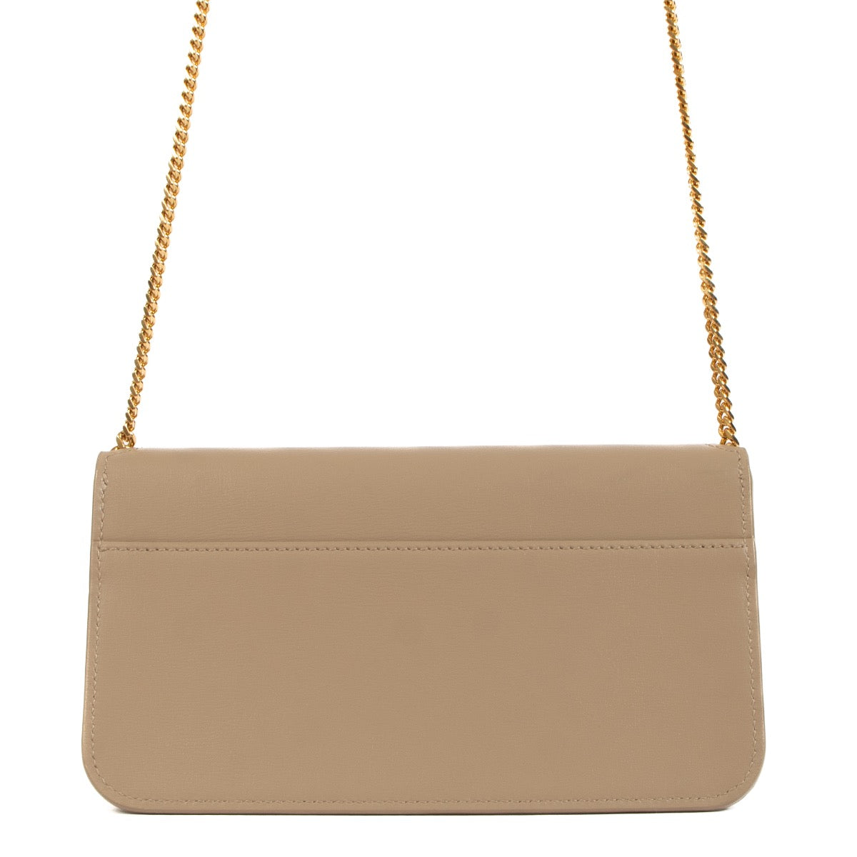 Shop safe online Yves Saint Laurent Dark Beige Leather Cassandre Phone Holder . koop veilig online tegen de beste prijs.