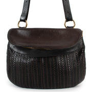 Delvaux Café Toile de Cuir Vintage Shoulder Bag