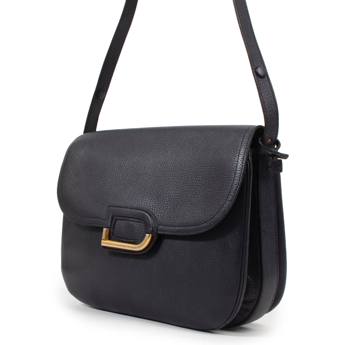 Shop safe online at Labellov in Antwerp this 100% authentic second hand Delvaux Navy Blue Shoulder Bag