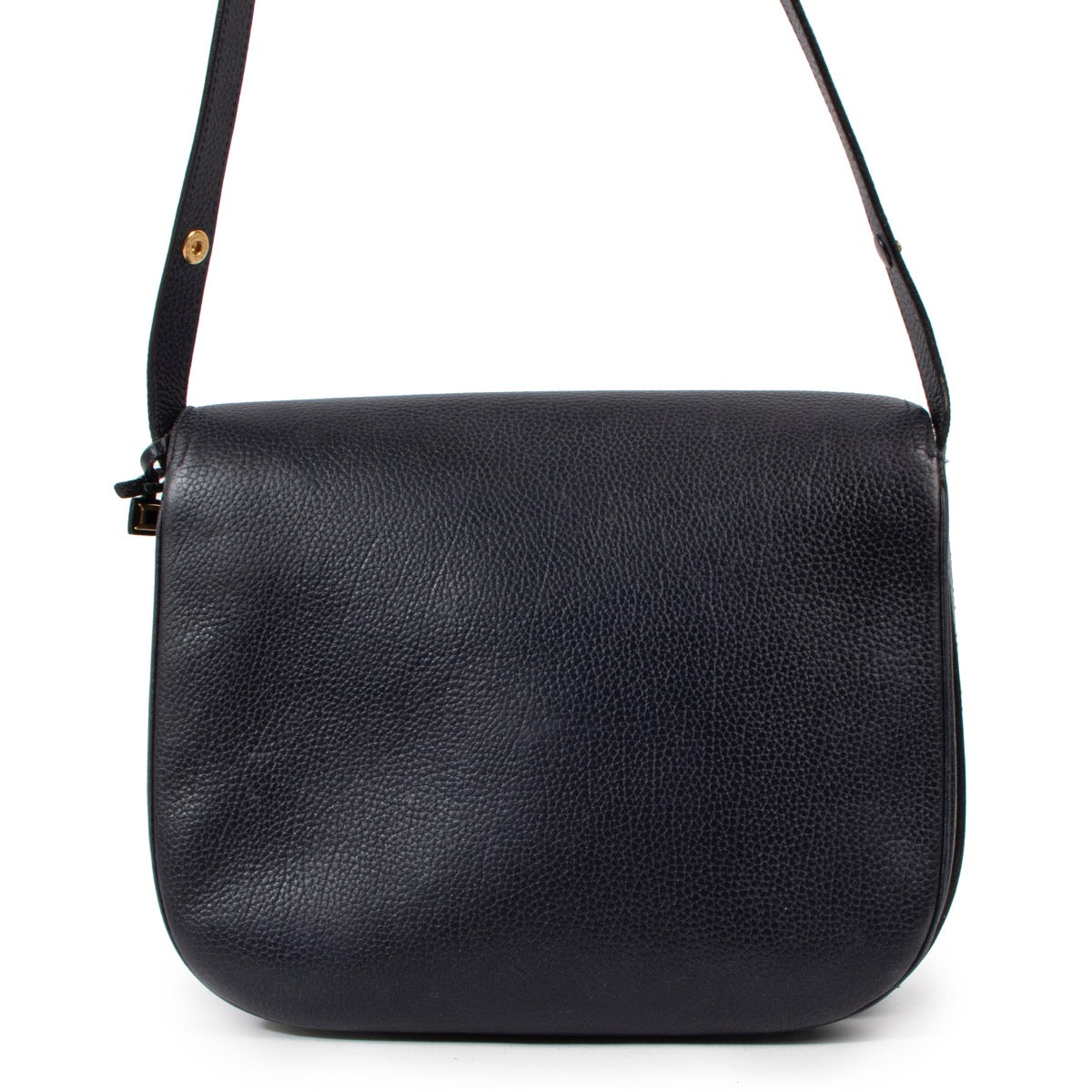 Shop safe online at Labellov in Antwerp this 100% authentic second hand Delvaux Navy Blue Shoulder Bag