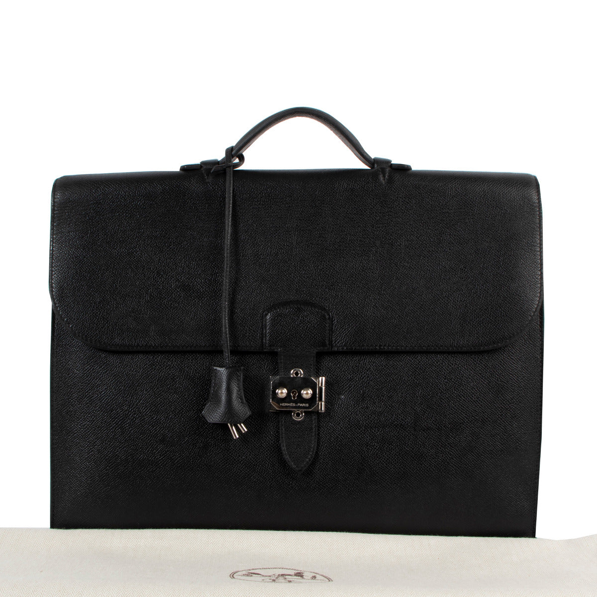Hermès Sac A Depeches 2-38 Black Epsom Briefcase