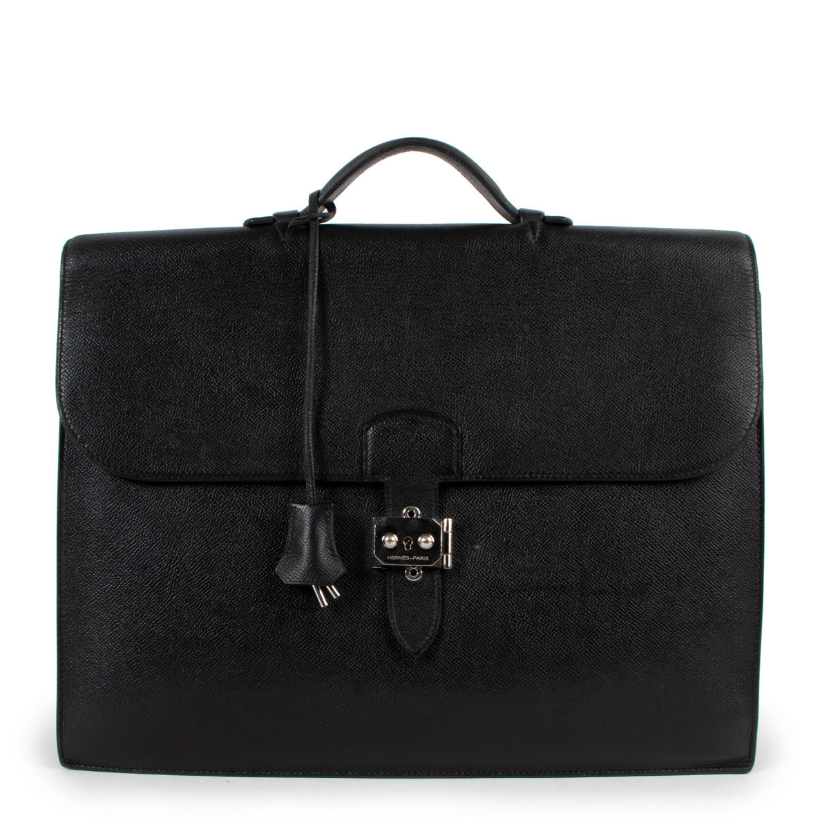 Hermès Sac A Depeches 2-38 Black Epsom Briefcase