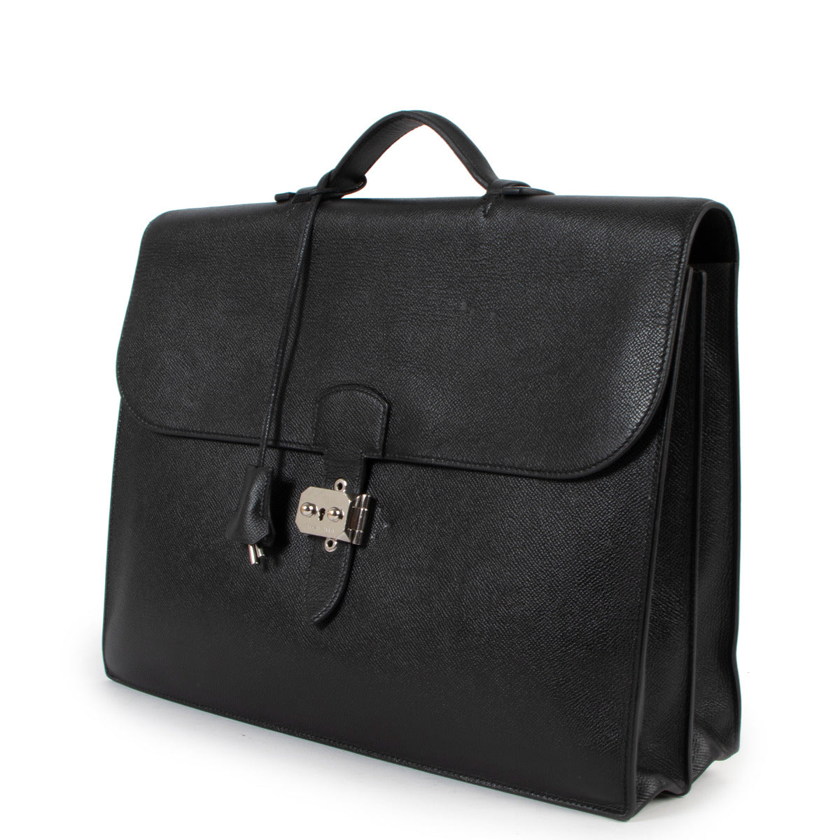 Hermès Sac A Depeches 2-38 Black Epsom Briefcase