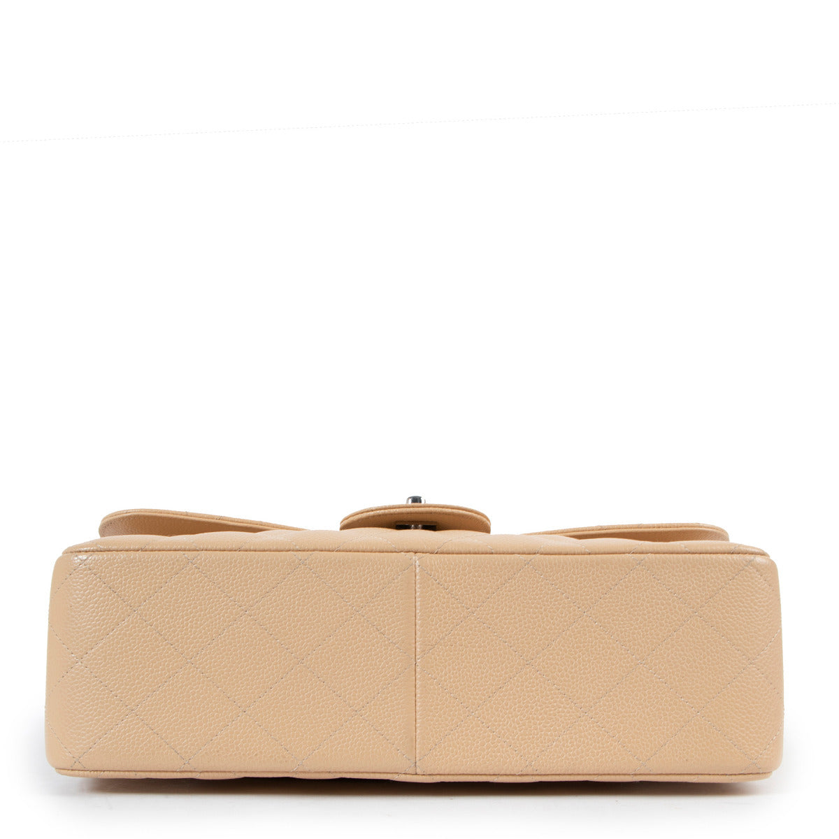Chanel Beige Caviar Leather Jumbo Classic Flap Bag