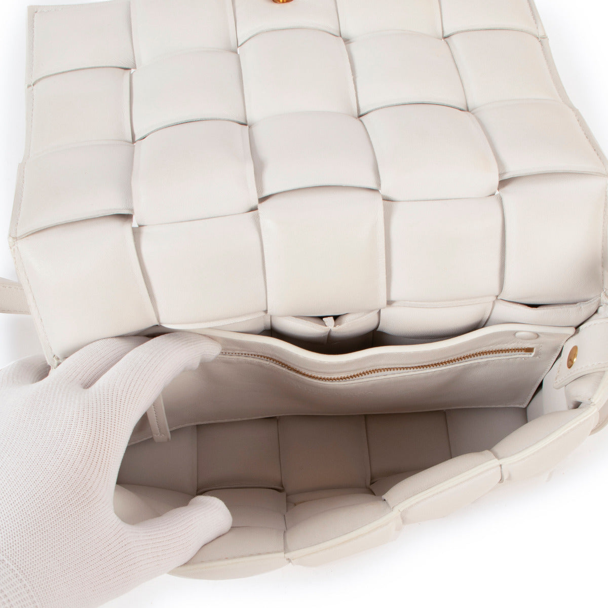 Bottega Veneta White Padded Cassette Bag