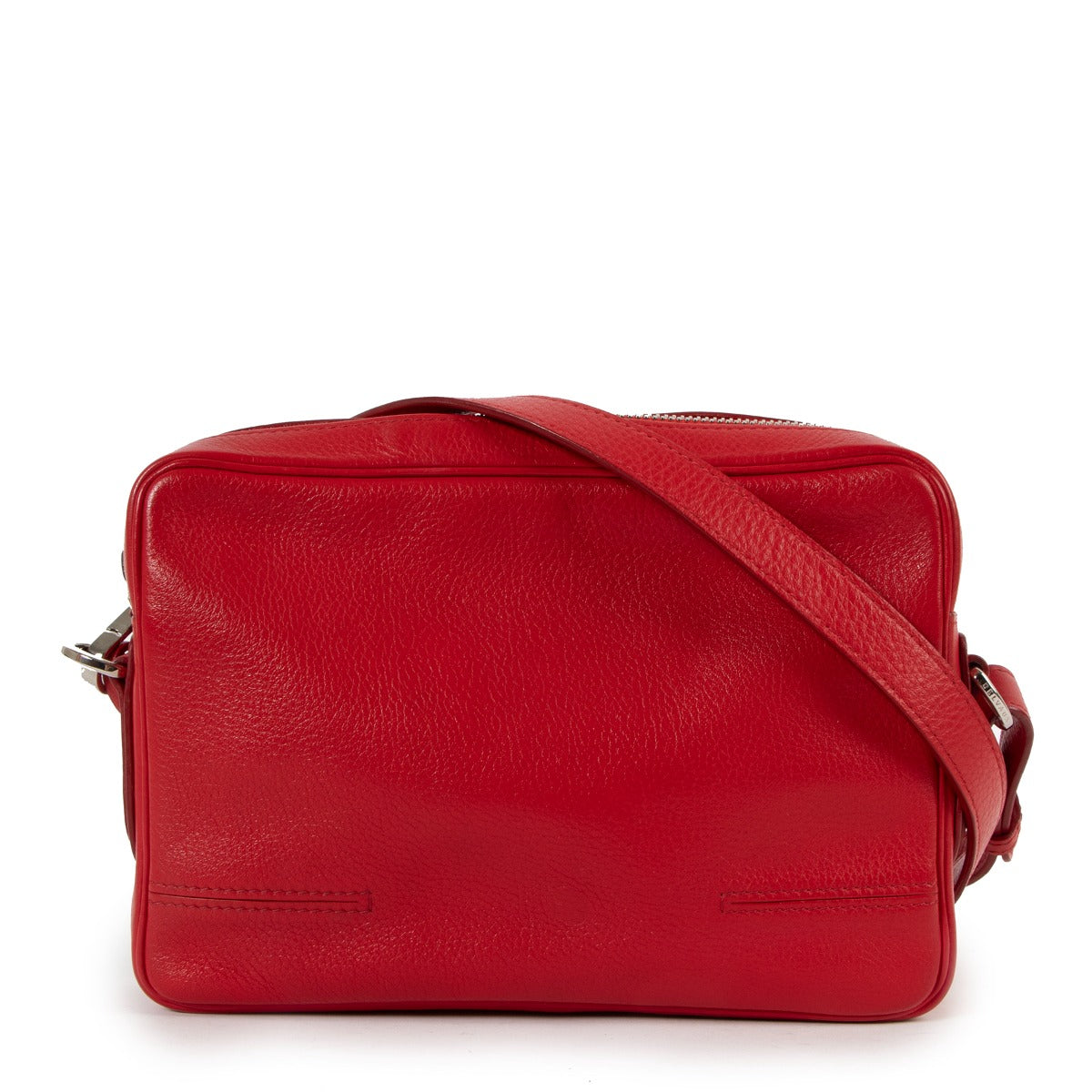 Delvaux Red Leather Mardi Camera Bag