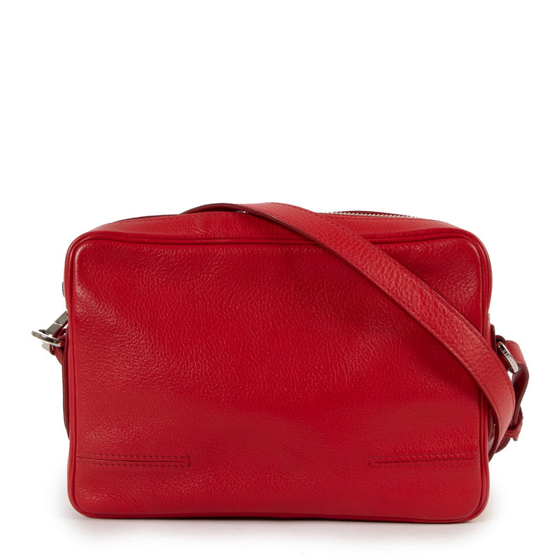 Delvaux Red Leather Mardi Camera Bag