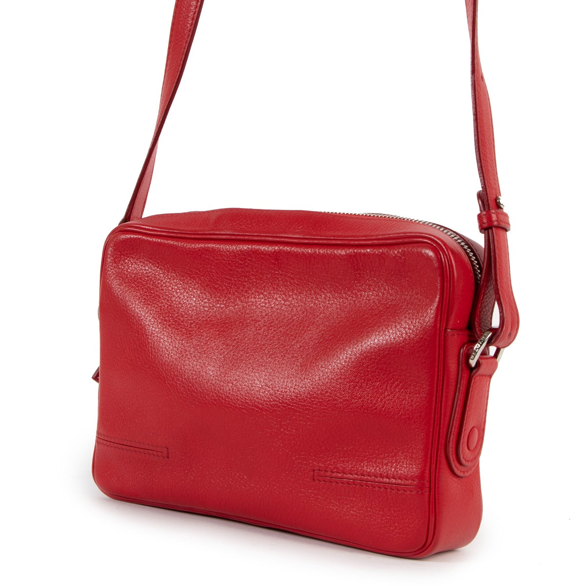 Delvaux Red Leather Mardi Camera Bag