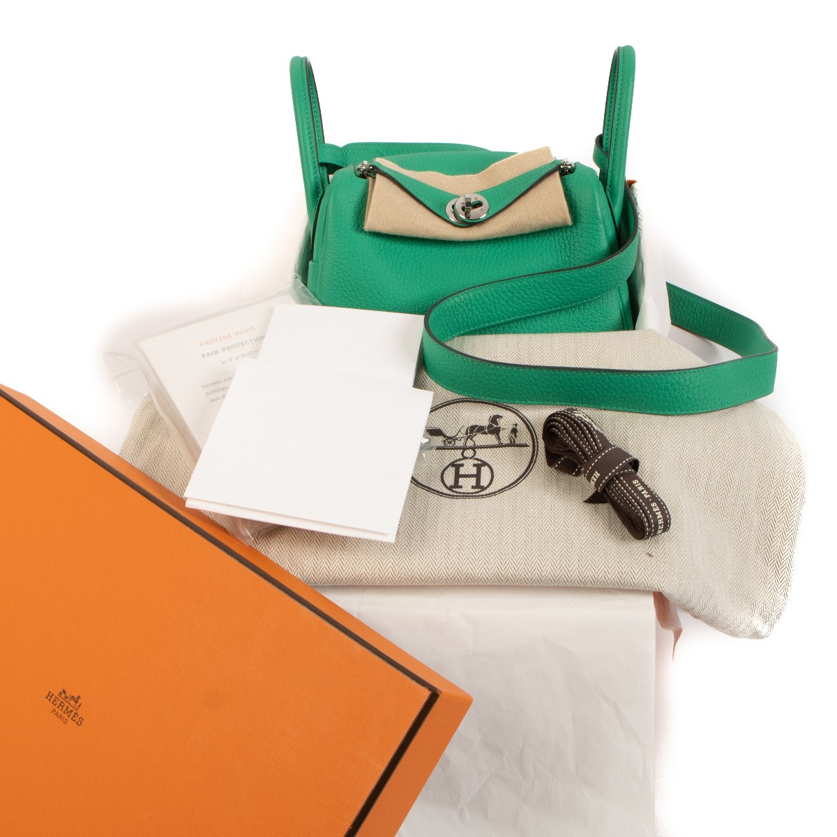 Hermès Lindy Mini Menthe Taurillon Clemence