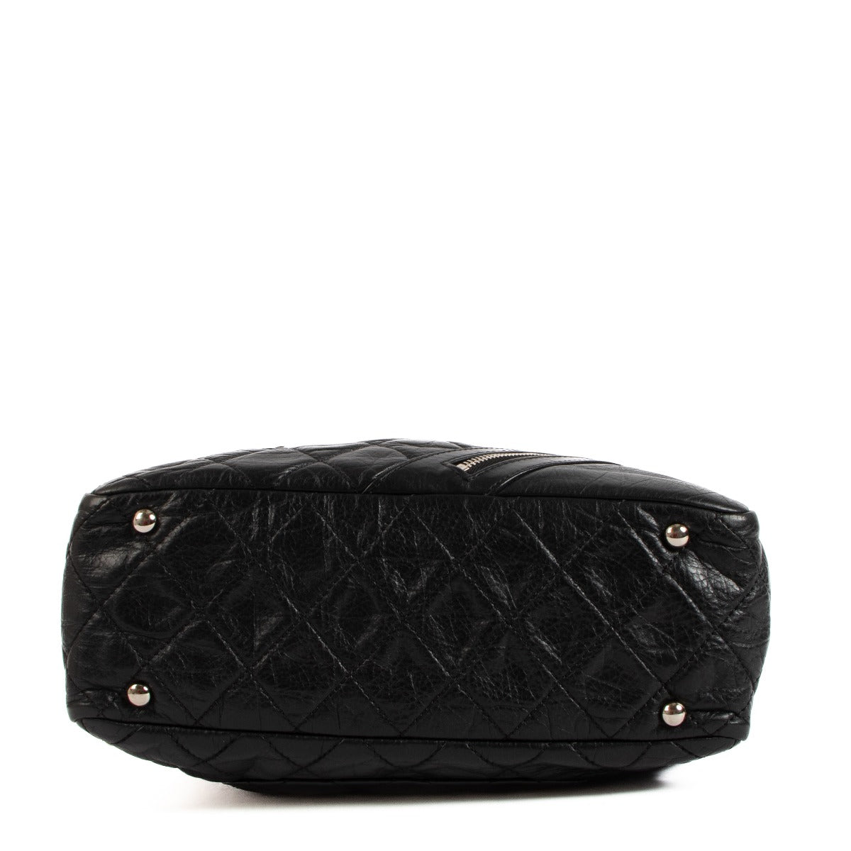 Chanel Black Aged Calfskin Club Bowler Bag