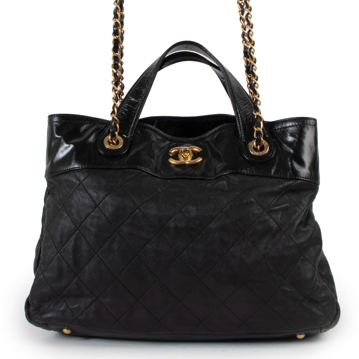Chanel In The Mix Quilted Calfskin Small Shopping Tote Bag