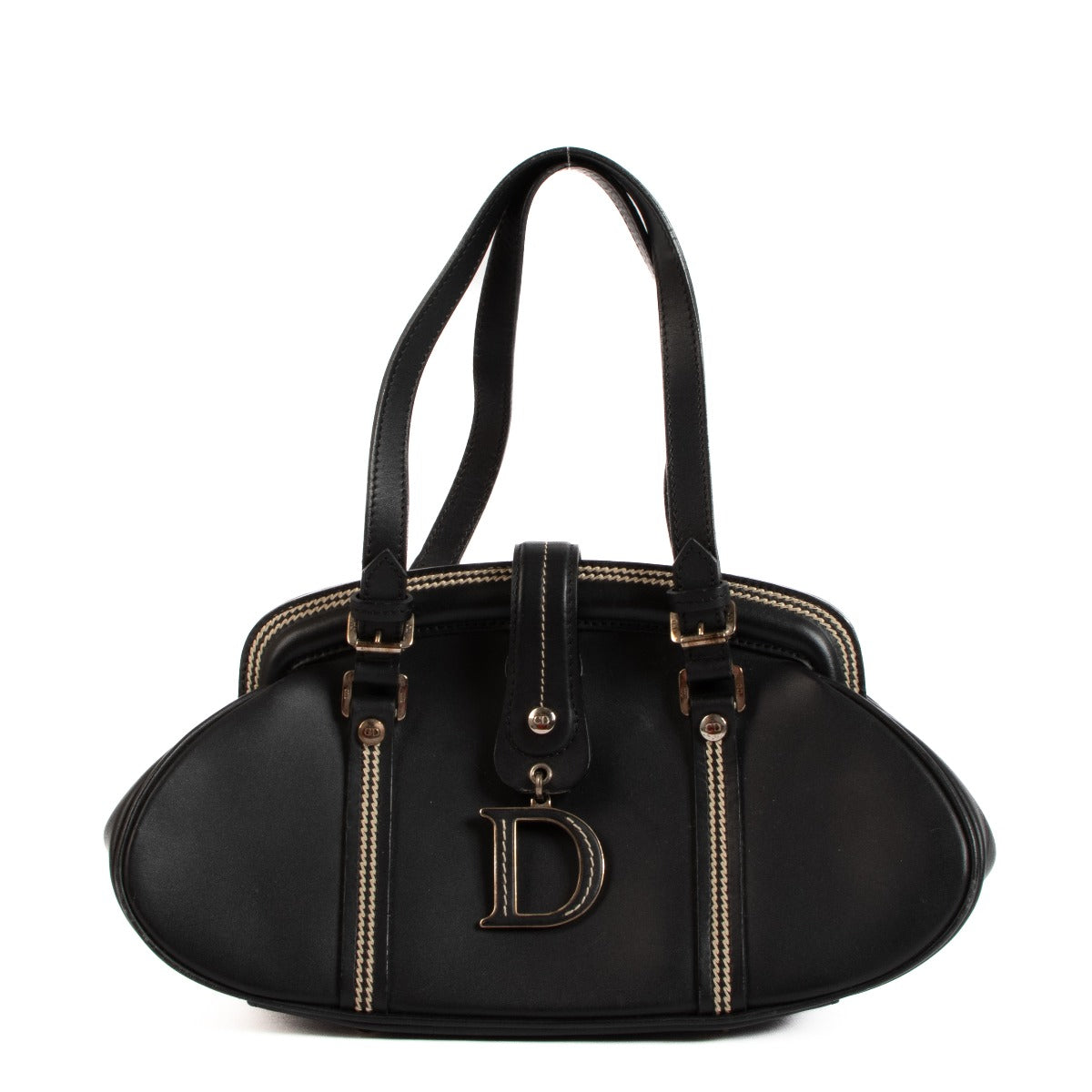 Christian Dior John Galliano 2005 Black Satin Frame Bag