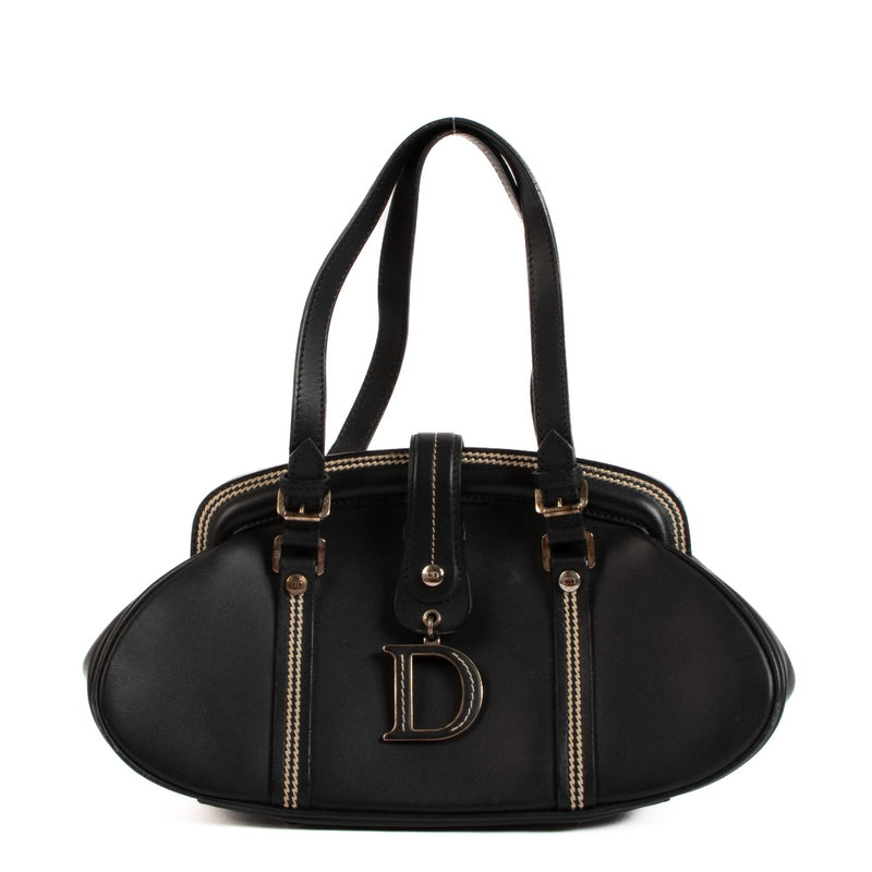 Christian Dior John Galliano 2005 Black Satin Frame Bag