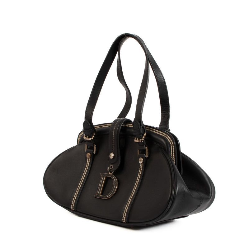 Christian Dior John Galliano 2005 Black Satin Frame Bag