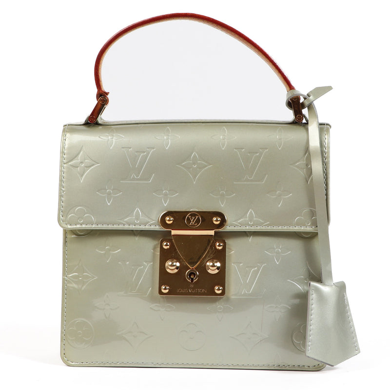 Louis Vuitton Champagne Vernis Spring Street Top Handle Bag for the best price at Labellov secondhand designer store. Buy and sell your preloved designer bags online.