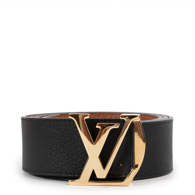 Louis Vuitton Black/Camel Reversible LV Initiales Belt