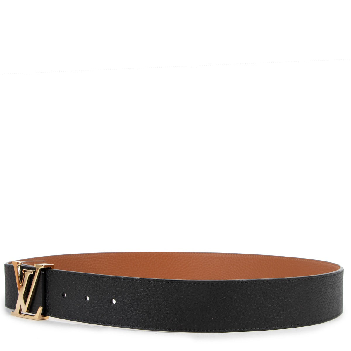 Louis Vuitton Black/Camel Reversible LV Initiales Belt - Size 90