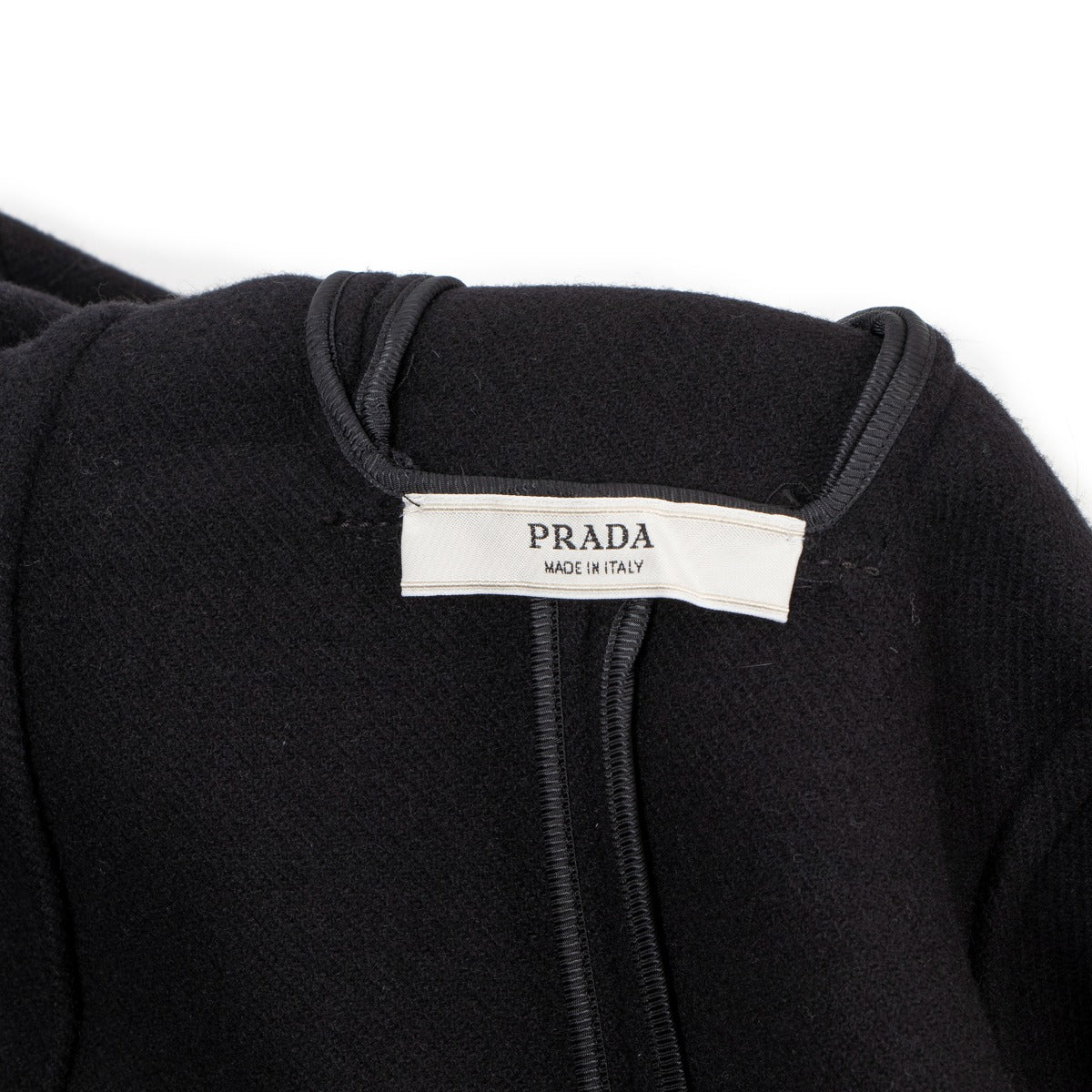 Prada Zwarte Wollen Jas Met Capuchon - Maat IT40