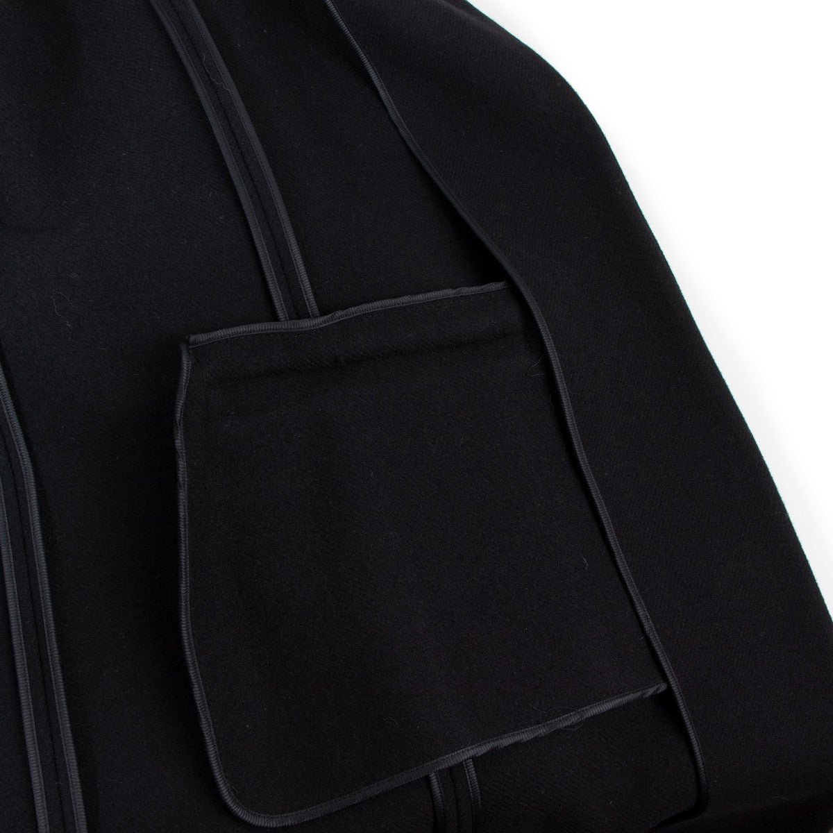 Prada Zwarte Wollen Jas Met Capuchon - Maat IT40