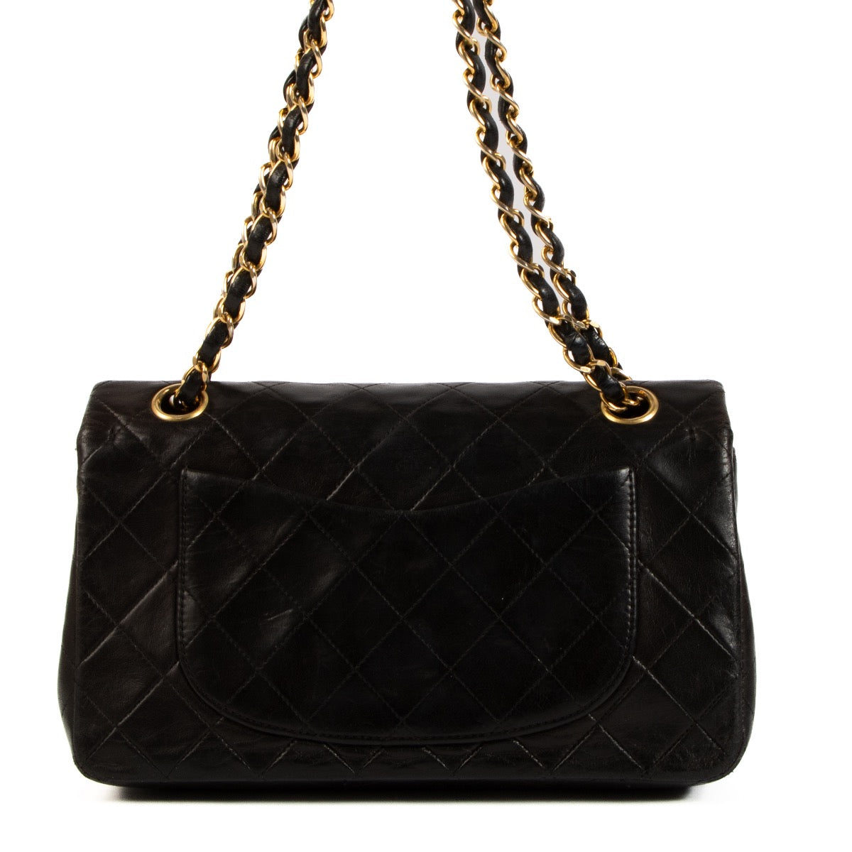 Shop safe online at Labellov in Antwerp, Brussels and Knokke this 100% authentic second hand Chanel Vintage Black Lambskin Small Classic Bag