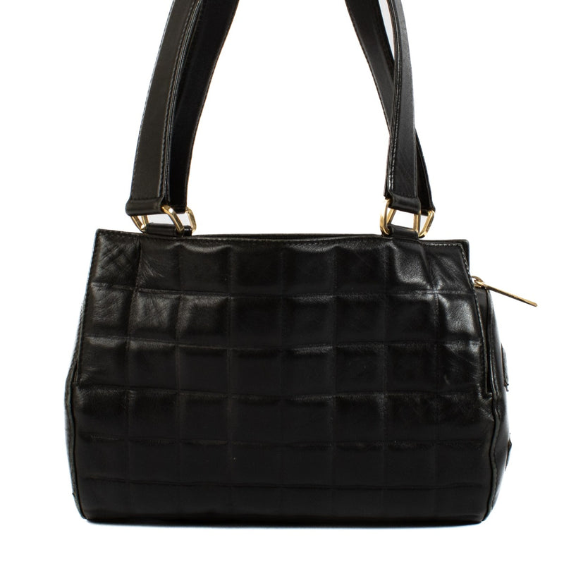 Chanel Black Chocolate Bar Small Barrel Bag