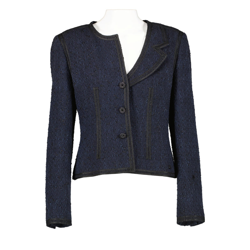 Chanel Cruise 2002 Asymmetric Collar Double Breasted Tweed Jacket