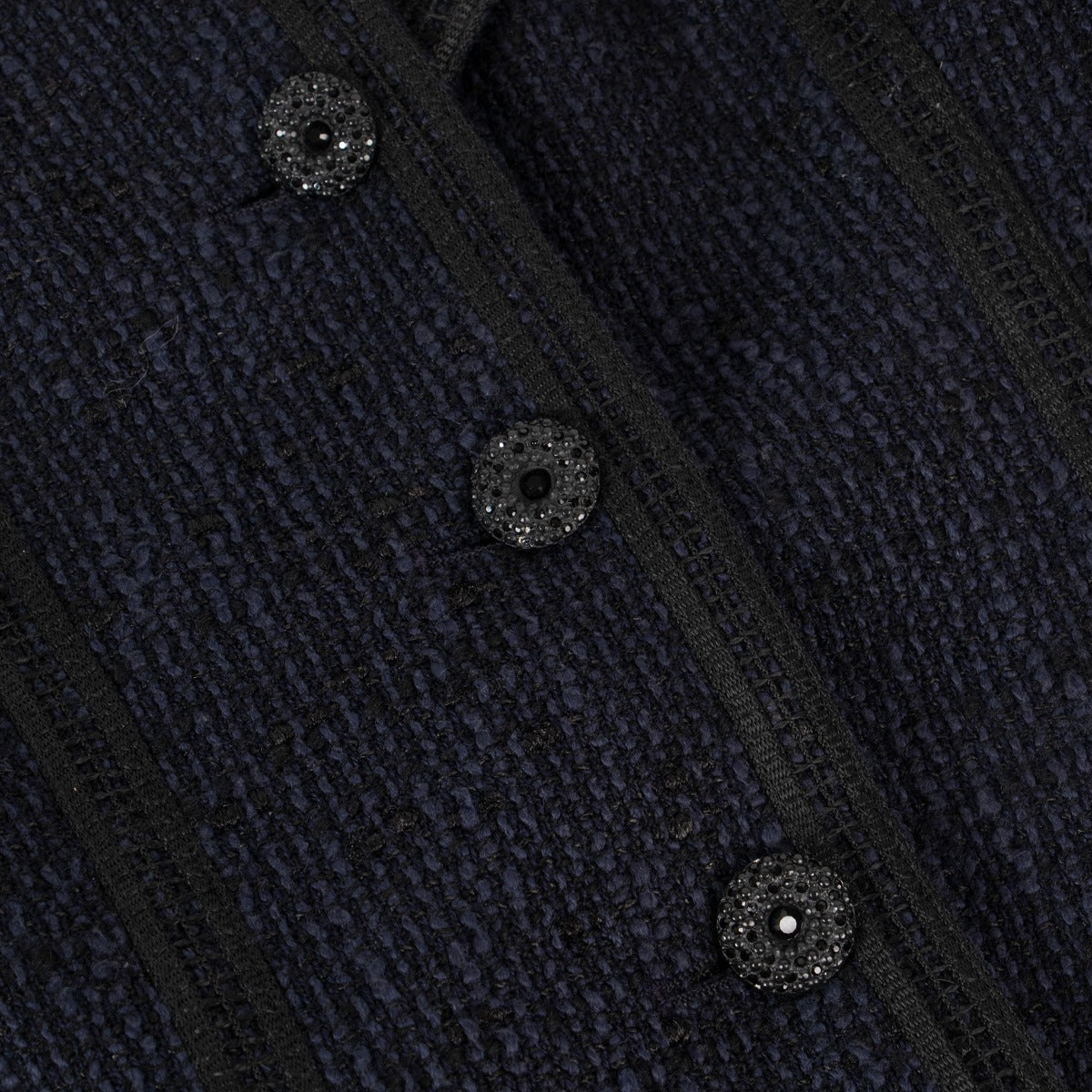 Veste Chanel Croisière 2002 en tweed croisée à col asymétrique - Taille FR38