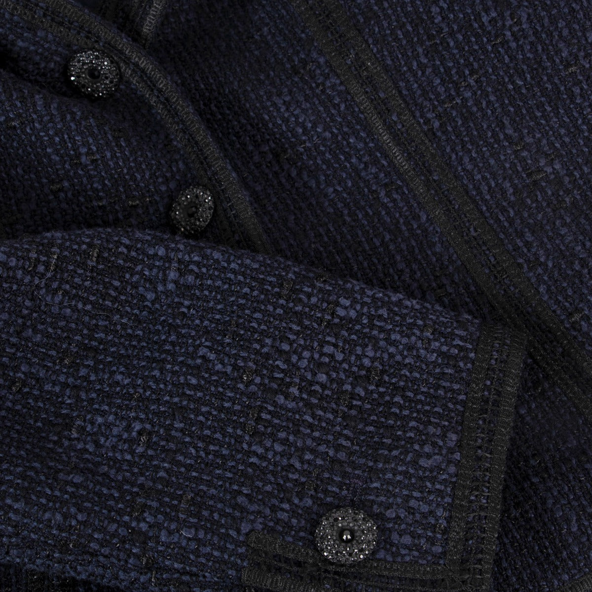 Veste Chanel Croisière 2002 en tweed croisée à col asymétrique - Taille FR38