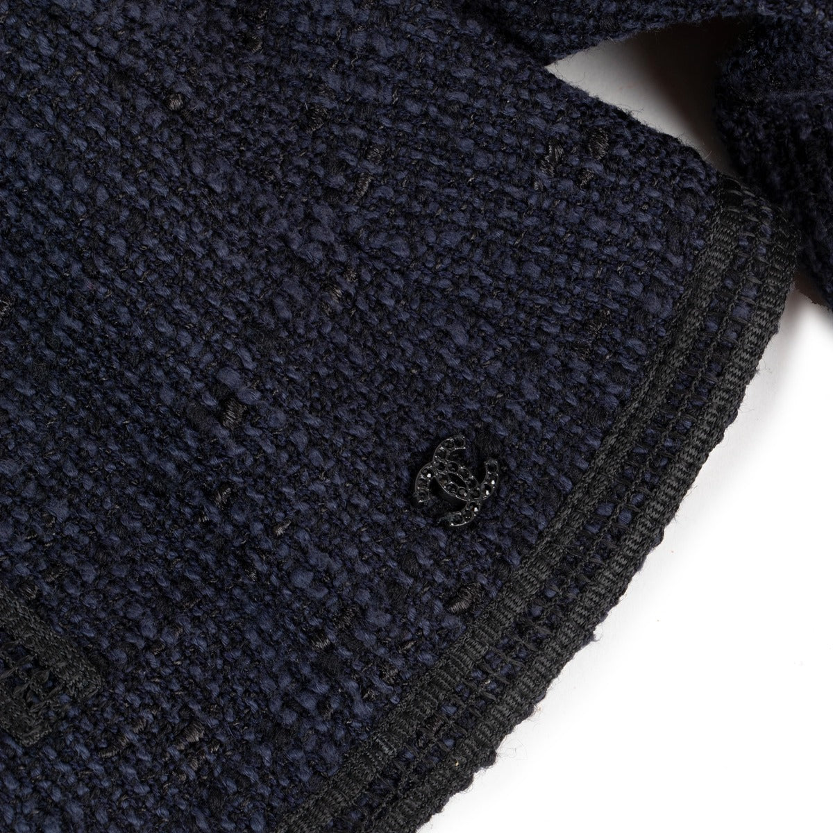 Veste Chanel Croisière 2002 en tweed croisée à col asymétrique - Taille FR38