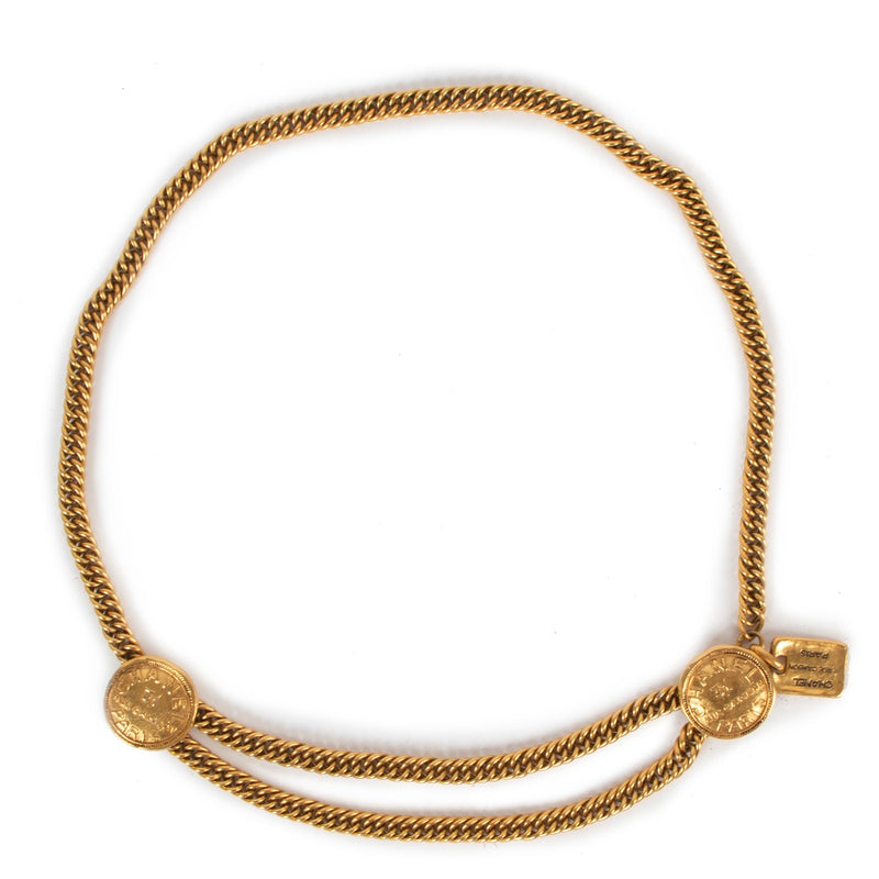 Chanel Vintage Gouden Medaillon Schakelketting Riem