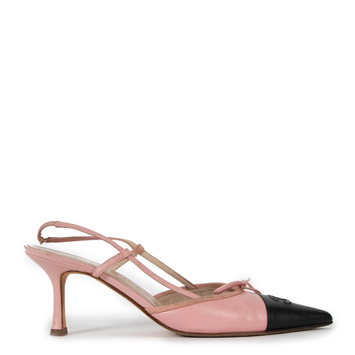 Chanel 2004 Pink/Black Slingback Heels