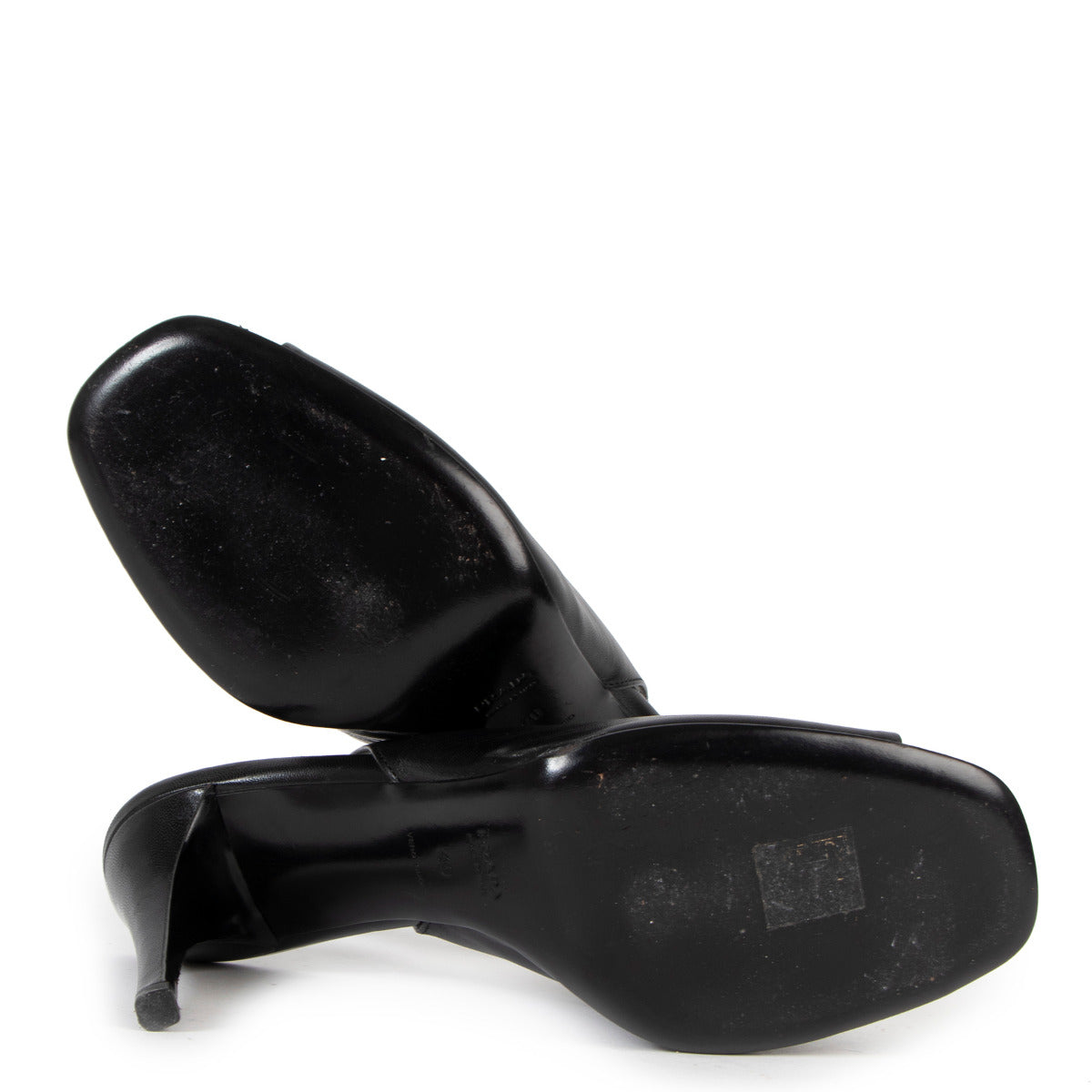 Prada Black Leather Slingback Heels - size 40