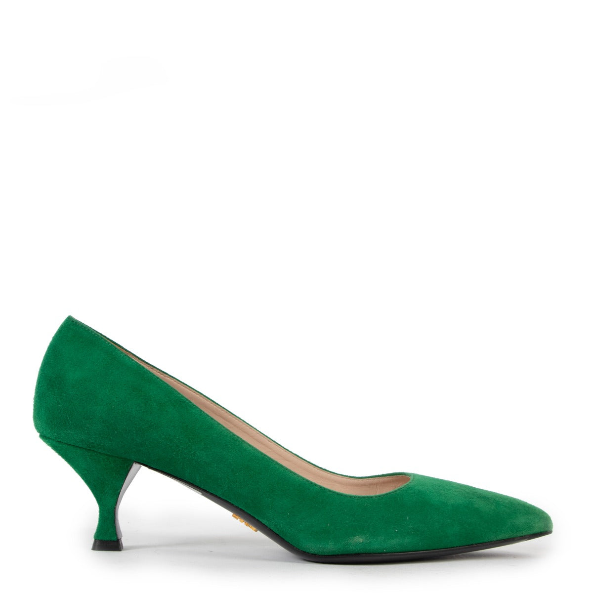 Prada Green Suede Kitten Heels
