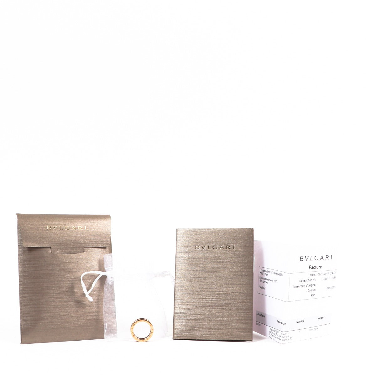 Buy an authentic second-hand Bvlgari Rose Black Gold Ceramic B.Zero 1 2 Band Ring Size - 7 in very good condition at Labellov in Antwerp.