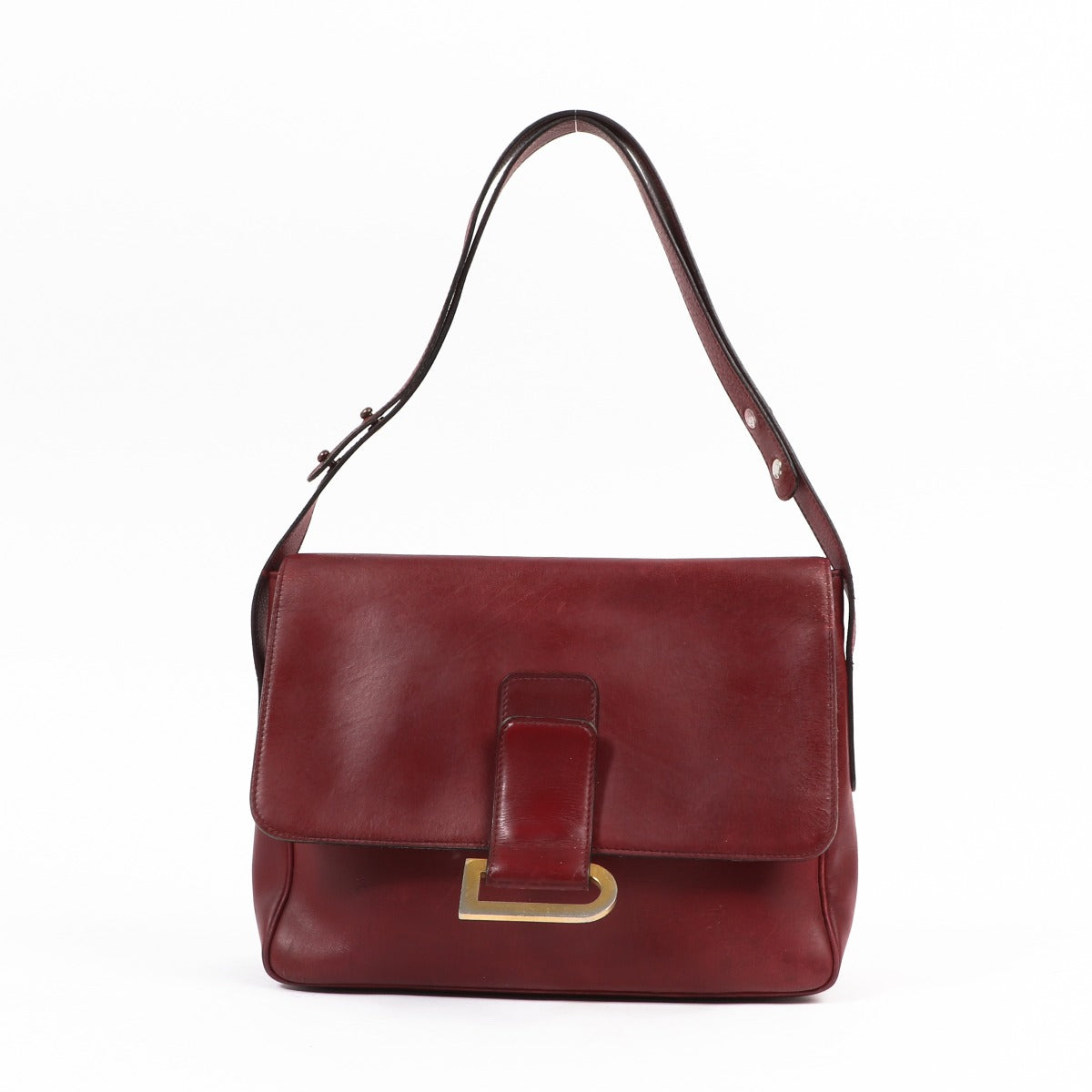 Buy an authentic second-hand Delvaux Burgundy Leather Poirier Shoulder Bag in very good condition at Labellov in Antwerp.