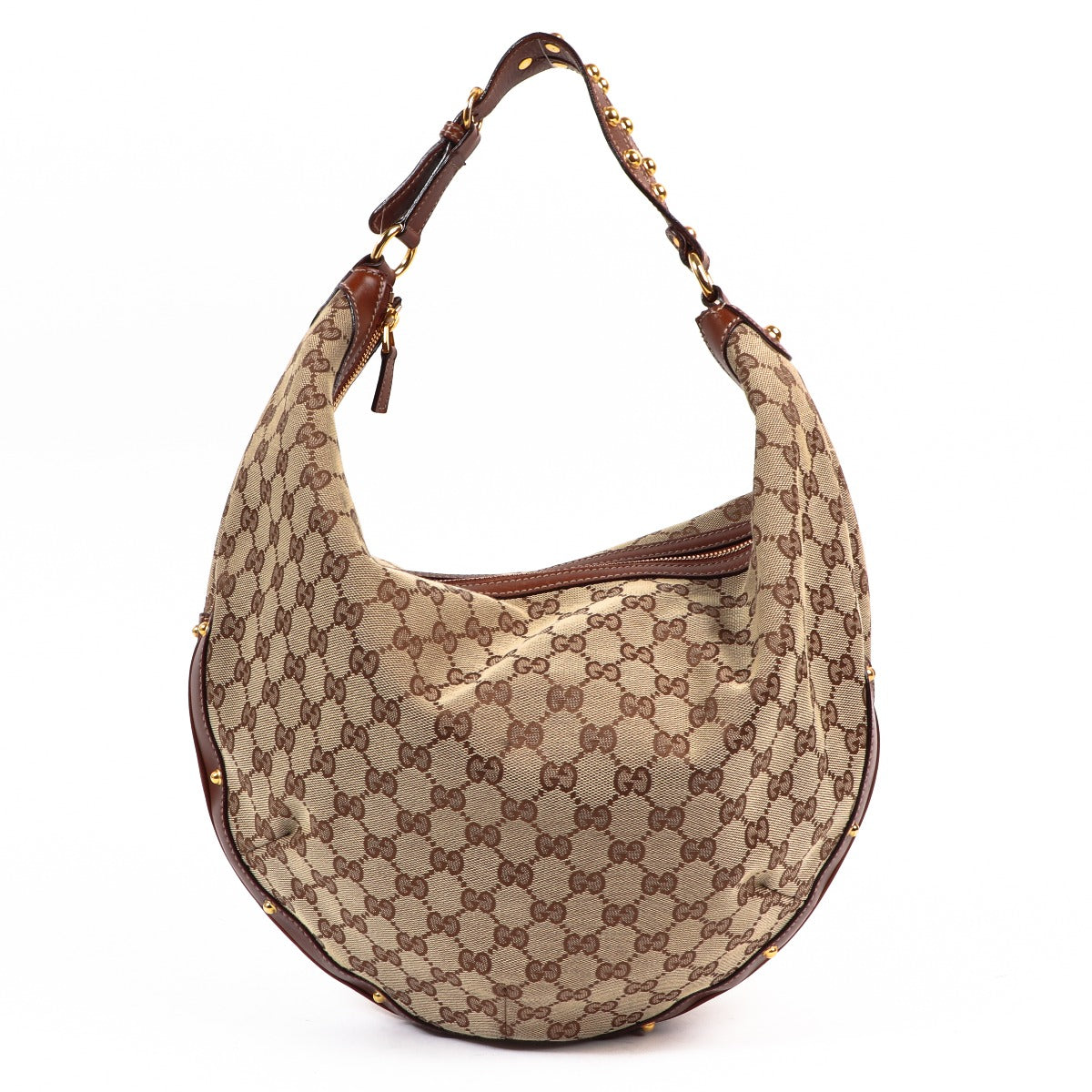 Buy an authentic second-hand Gucci Monogram Canvas Biba Hobo Shoulder Bag in very good condition at Labellov in Antwerp.