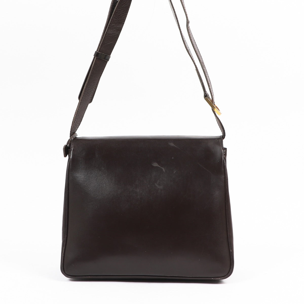 Buy an authentic second-hand Delvaux Brown Brillant Baudrier Crossbody in preloved condition at Labellov in Antwerp.